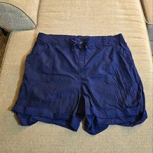 Lane Bryant Navy Blue Lyocell Blend Casual Relaxed Lagen Shorts Size 18/20